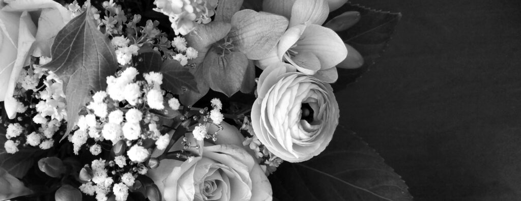 Blumenstrauß schwarzweiß