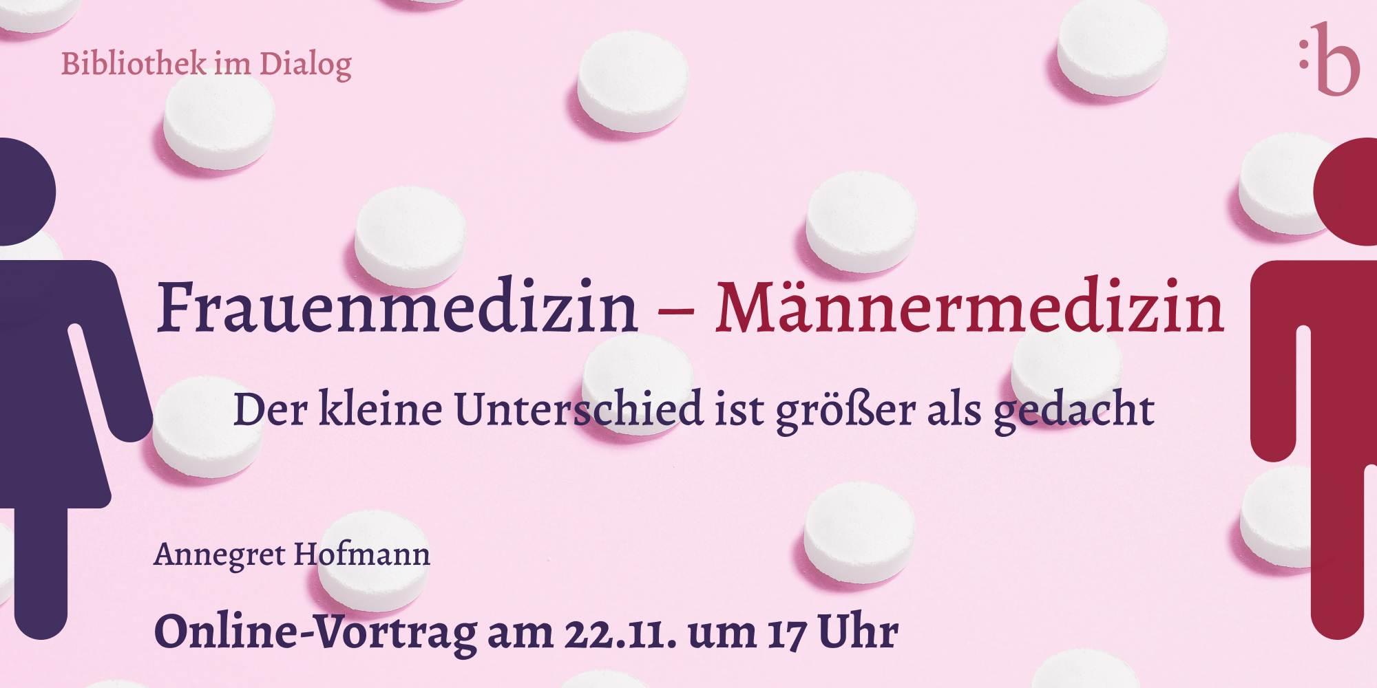 Aushang zur Veranstaltung. Zu sehen sind ein symbolisierter Mann und eine symbolisierte Frau